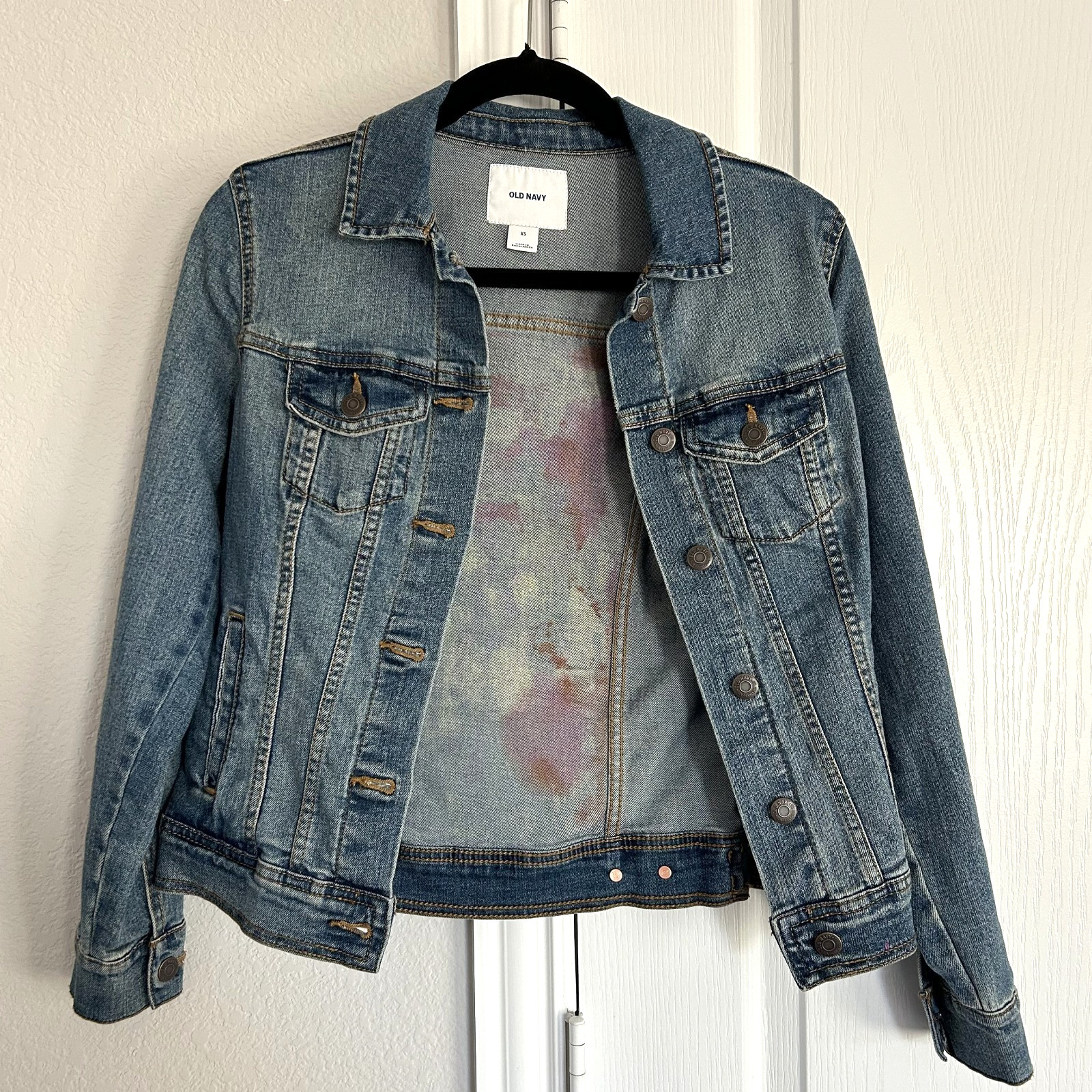 Hand Painted Pug Dog Jean Jacket Womens XS Denim Art to Wear OOAK New w/Tags