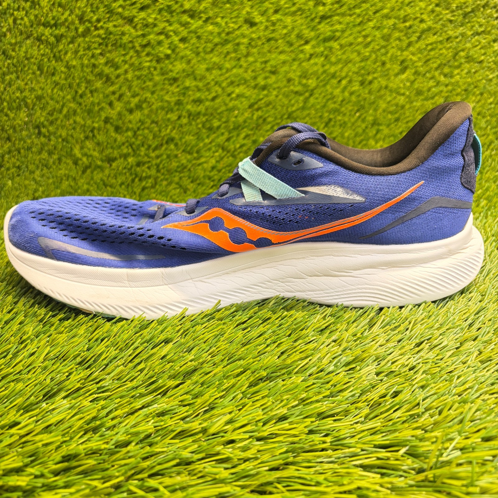 Saucony Ride 15 Mens Size 11 Blue Orange Athletic Running Walking Shoes Sneakers