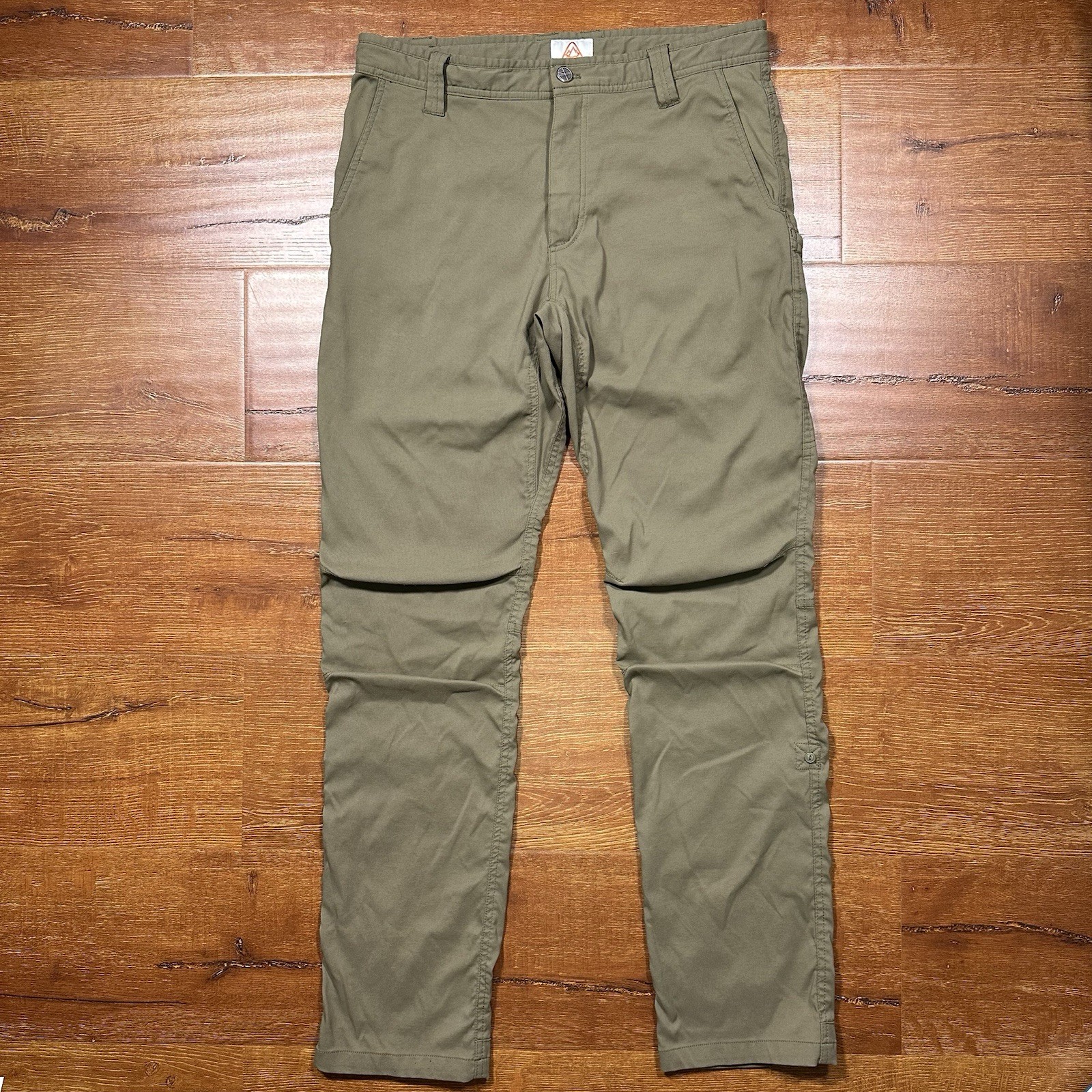 LIVSN Ecotrek Trail Pants Mens 32×32 Green Drawstrings Nature Outdoor Hiking