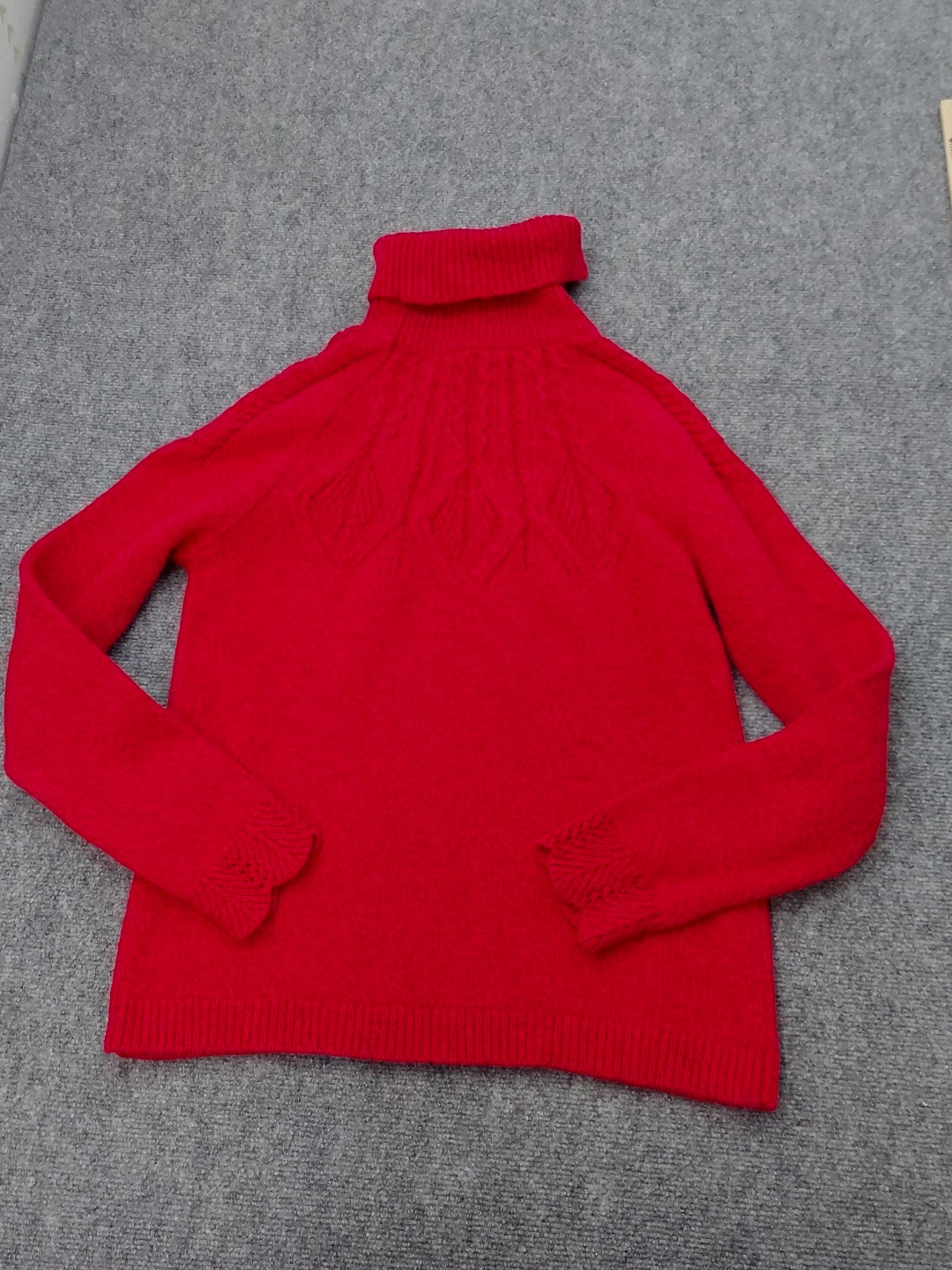 Sundance Mountainview Sweater Women Medium Burgundy Pink Turtleneck Texture Knit