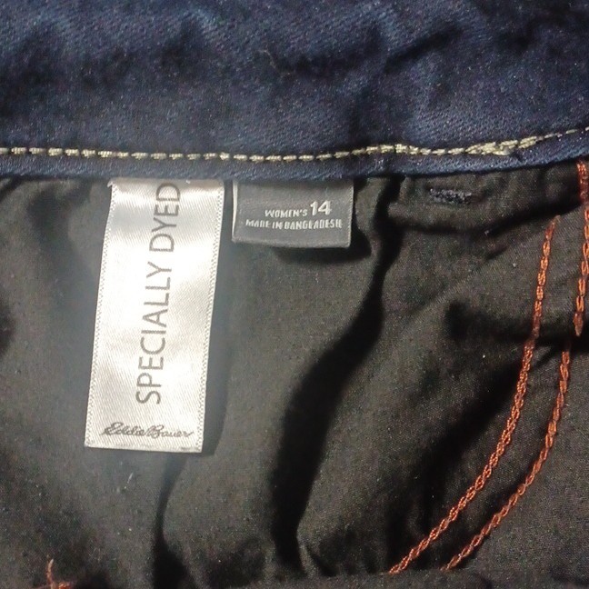Eddie Bauer Women’s Slim Bootcut Jeans Blue Dark Wash Mid Rise 5-Pocket Stretch