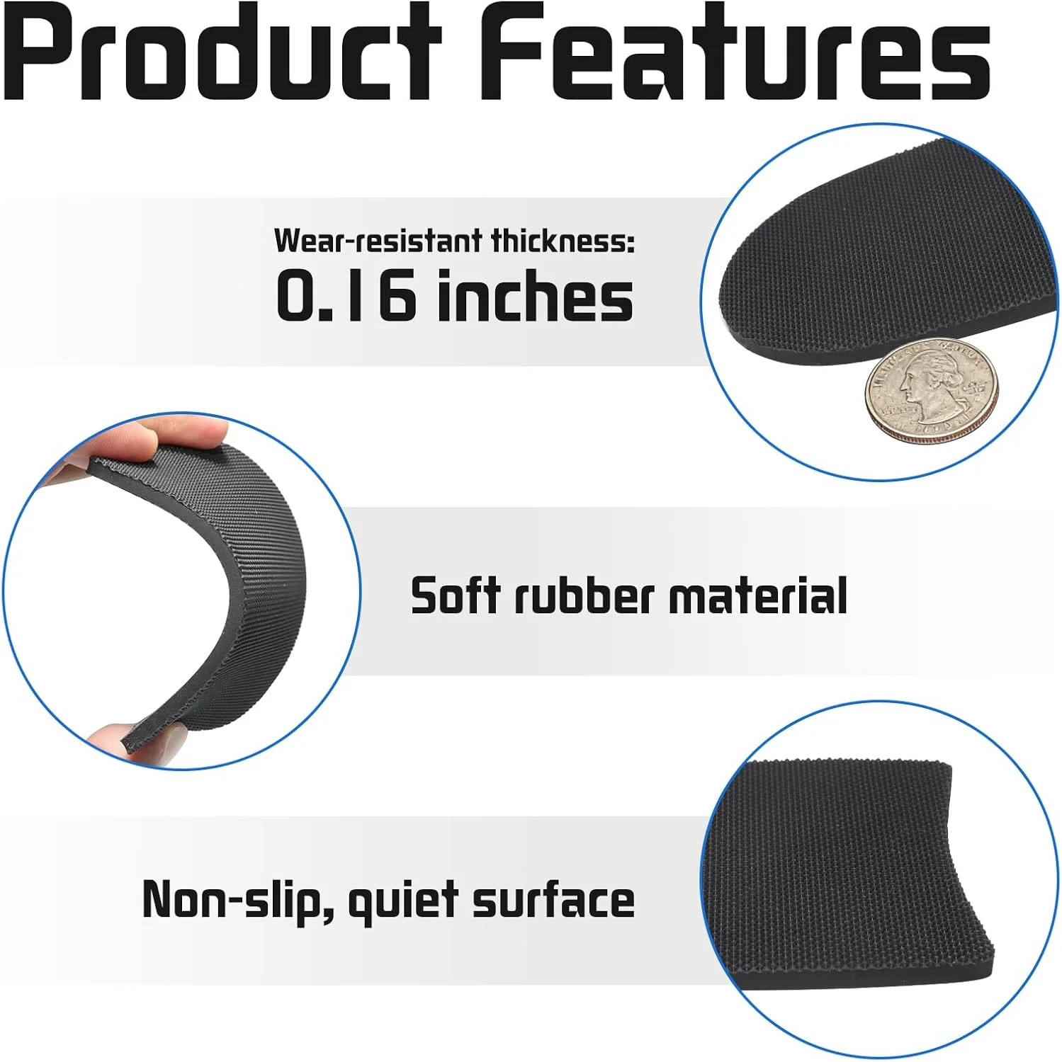 4 Pcs Boot Heel Caps, Black Shoe Repair Rubber Heels Protectors for Boots & Shoe