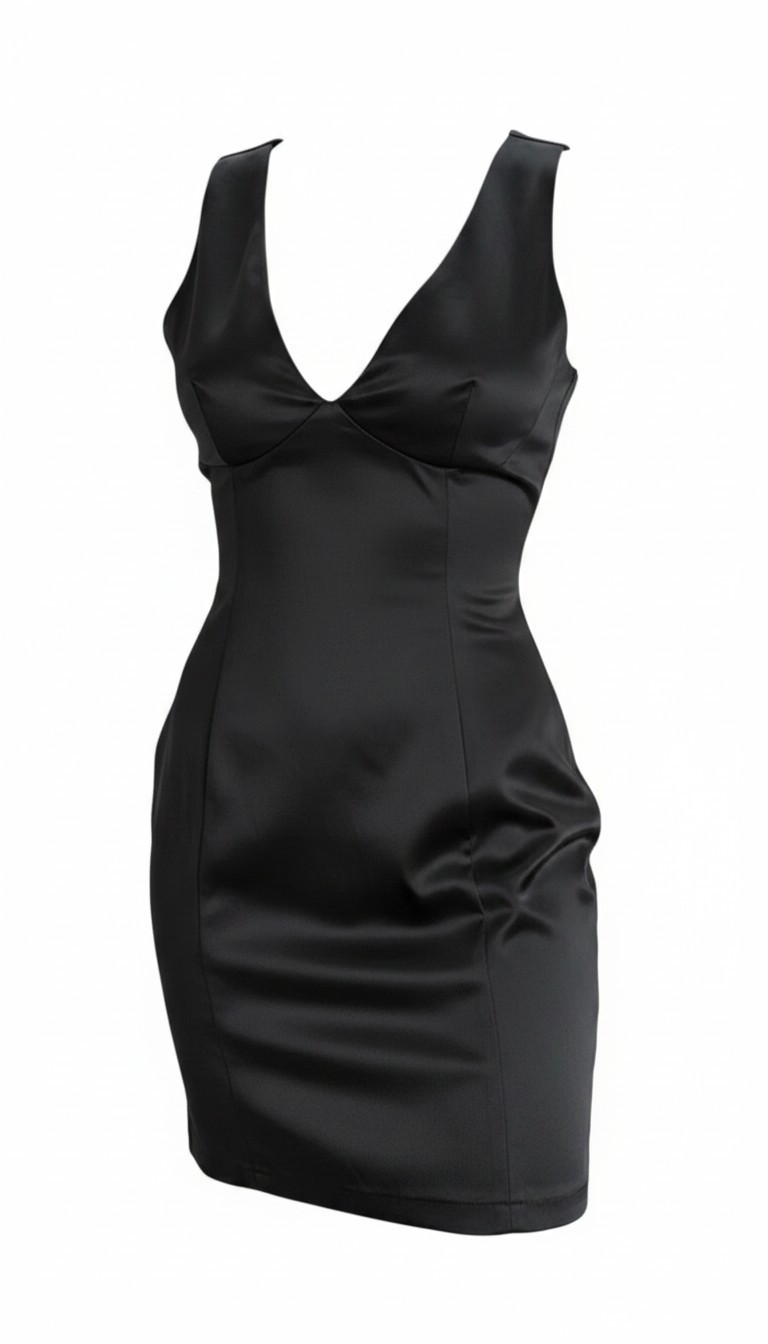 Anthropologie Satin Bodycon Mini Dress Size 12 Deep Brown NWT