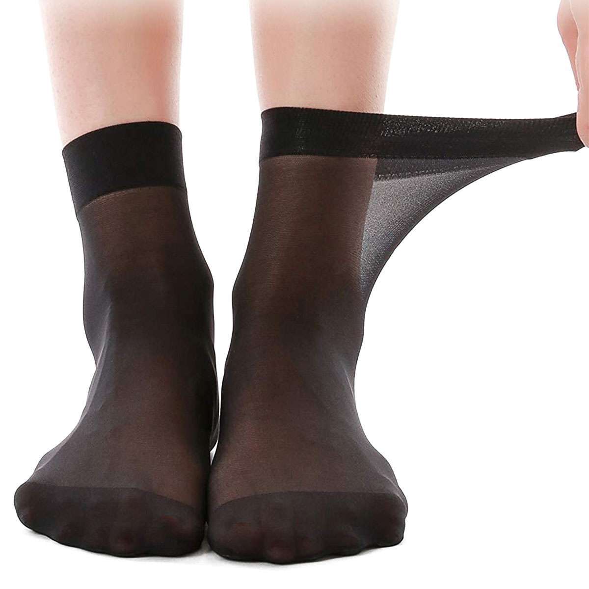 5/10Pairs Women Ankle Socks Nylon Ultra Thin Silk Sheer Outdoor Short Stockings