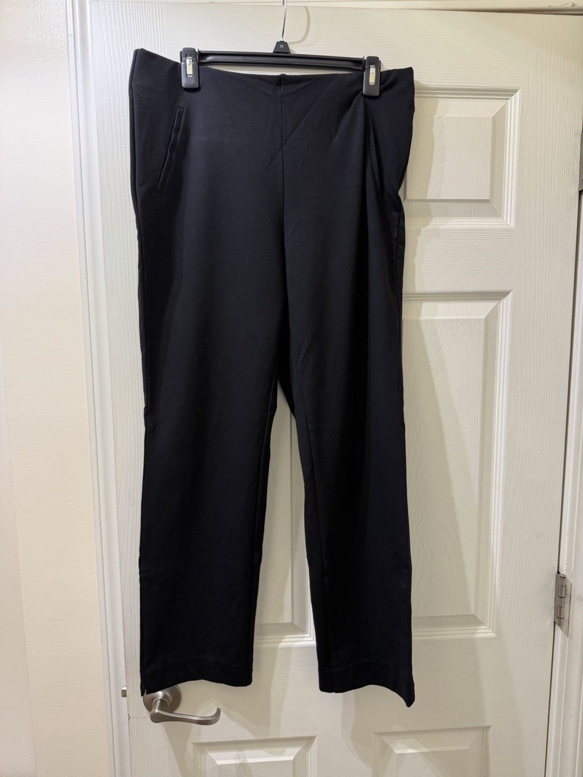 Women’s Liz Claiborne Amelia Straight Leg Pants size L Black Snug Fit