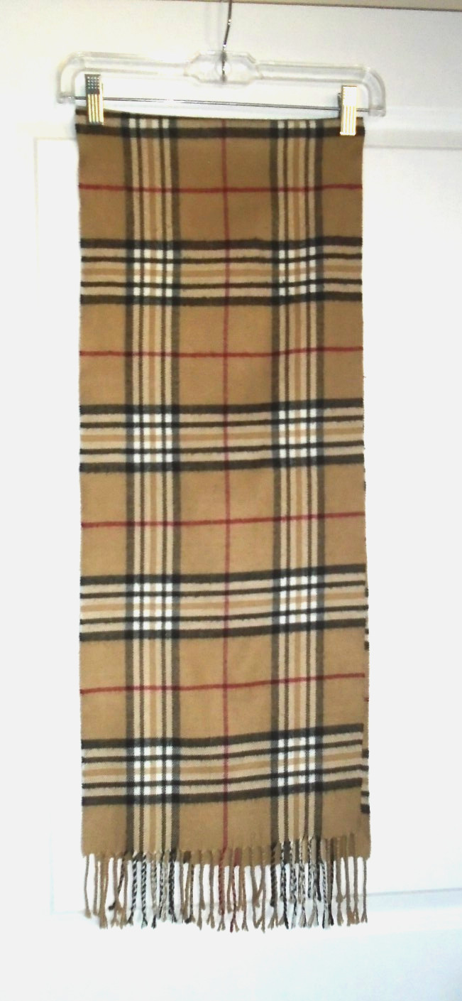 100% Cashmere Italy Design 12×70 Soft Brown & Other Colors Checker Plaids Scarf