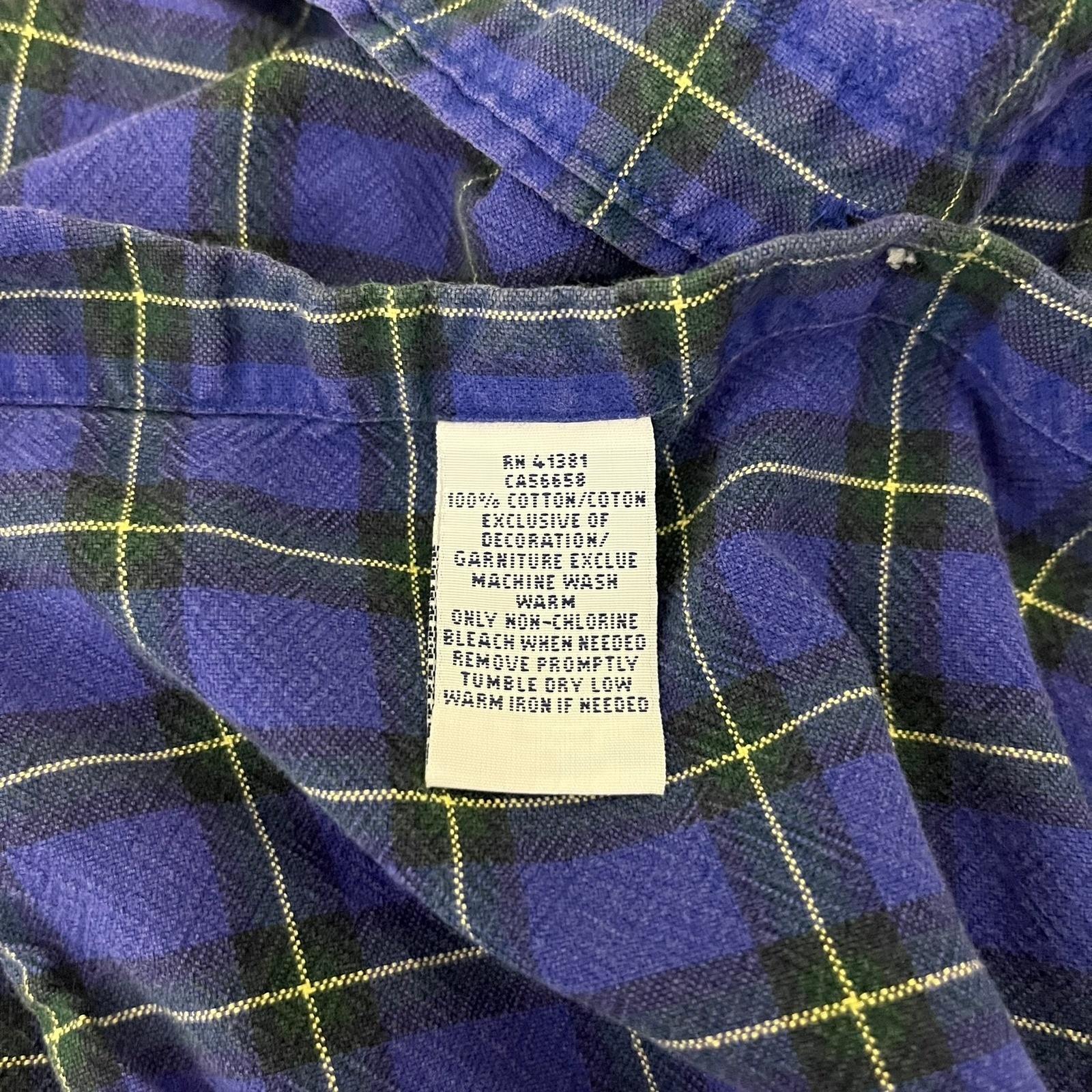 Ralph Lauren Mens Custom Fit Plaid Button Down Shirt Blue Green Yellow Size M