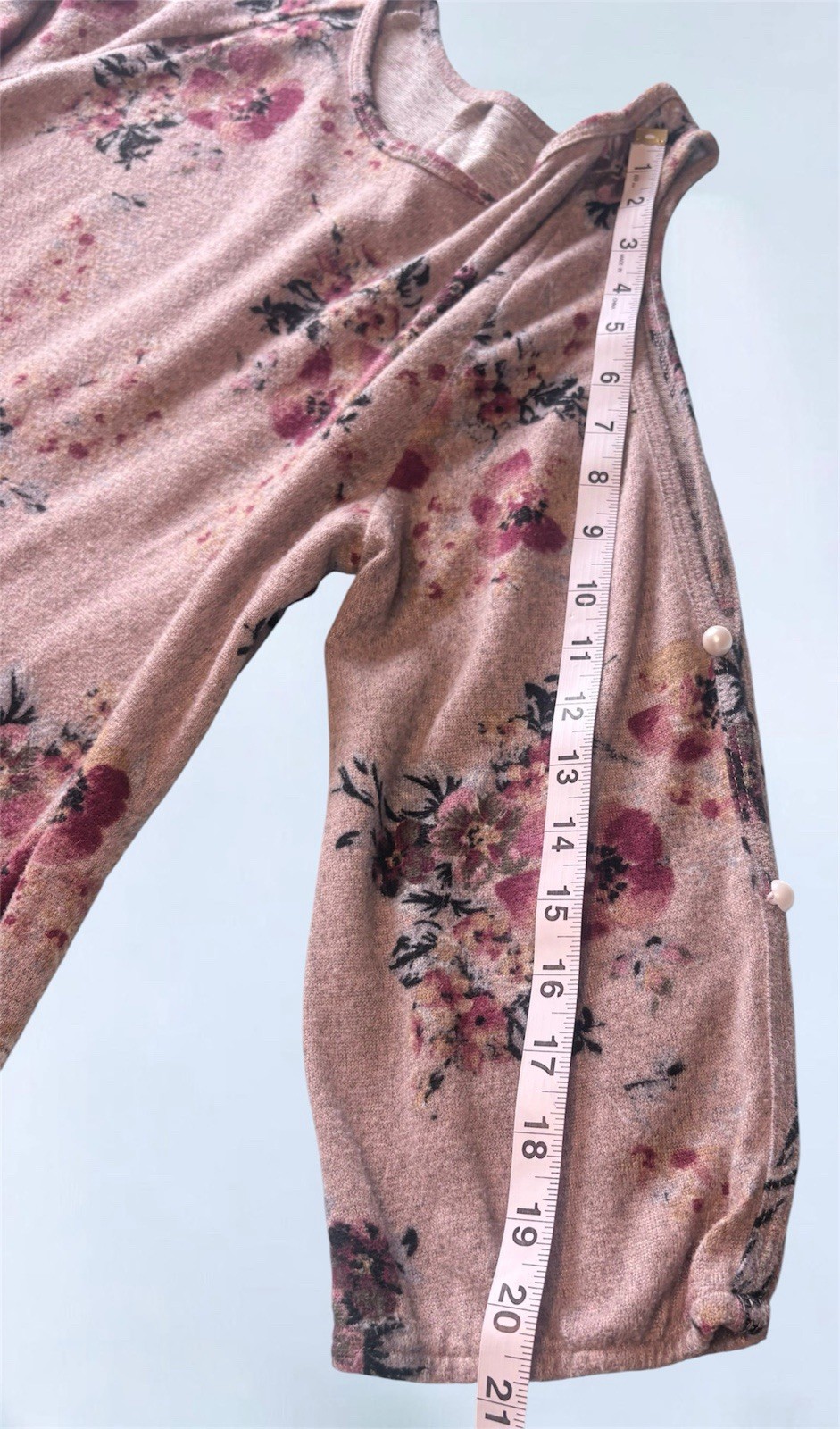 Alya Women’s Beige Floral Open Shoulder 3/4 Sleeve Dress Size L