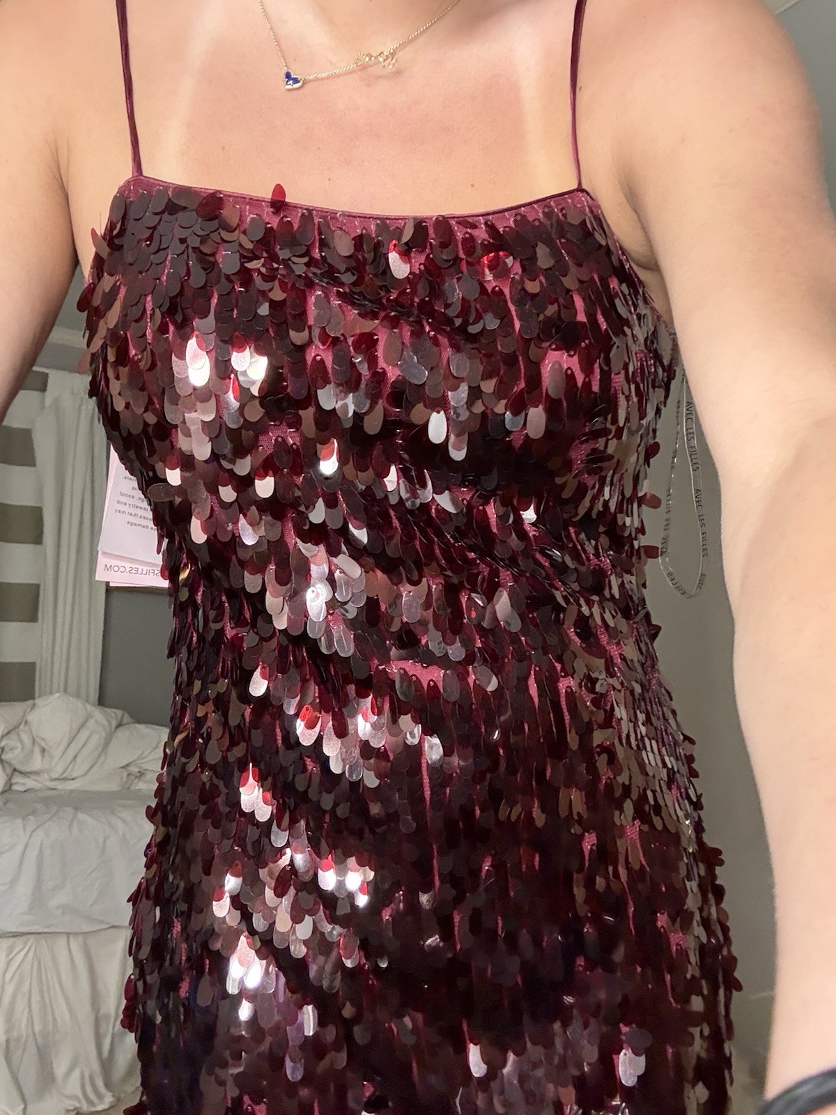 Avec les filles – wine red sequin dress NWT