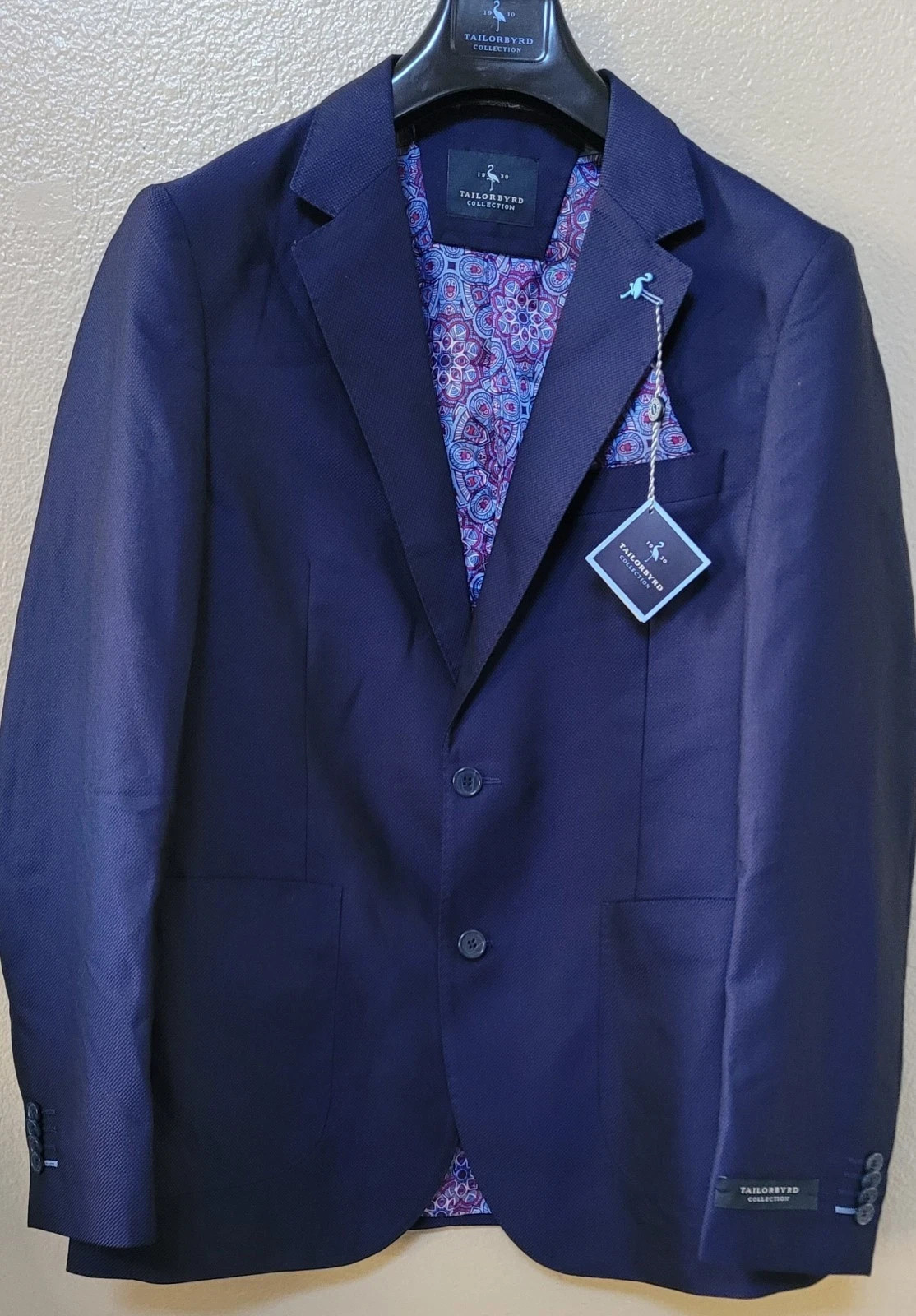 Tailorbyrd Men’s Sport Coat, Tailorbyrd Men’s Jacket, 38S/R/40-46R, Navy