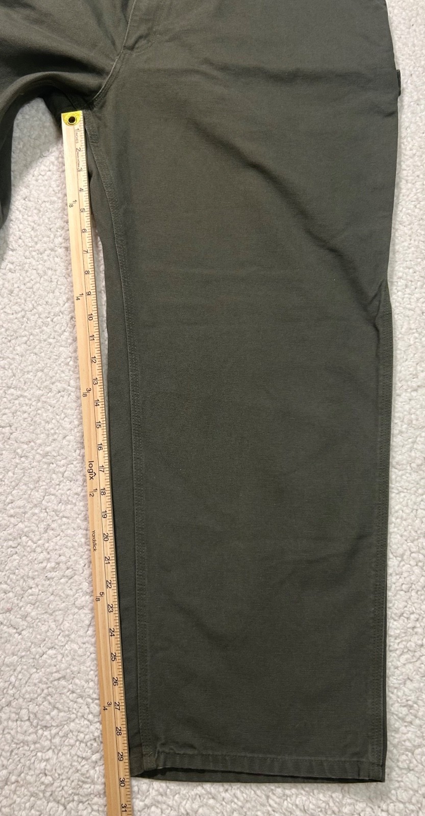 Carhartt Green B11 MOS Duck Canvas Dungaree Fit Pants Sz 44×30 USA UNION MADE