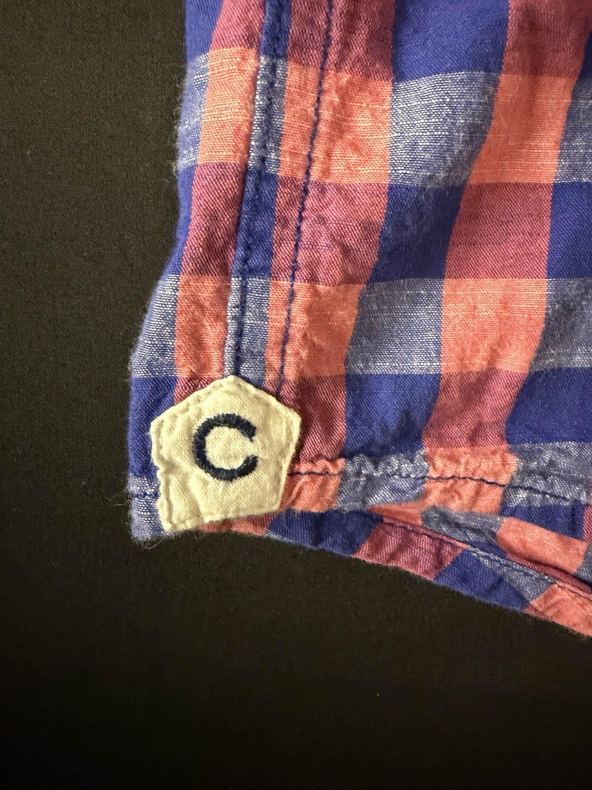 Cremieux Classics Pink & Blue Plaid Short Sleeve Men’s Shirt, XL