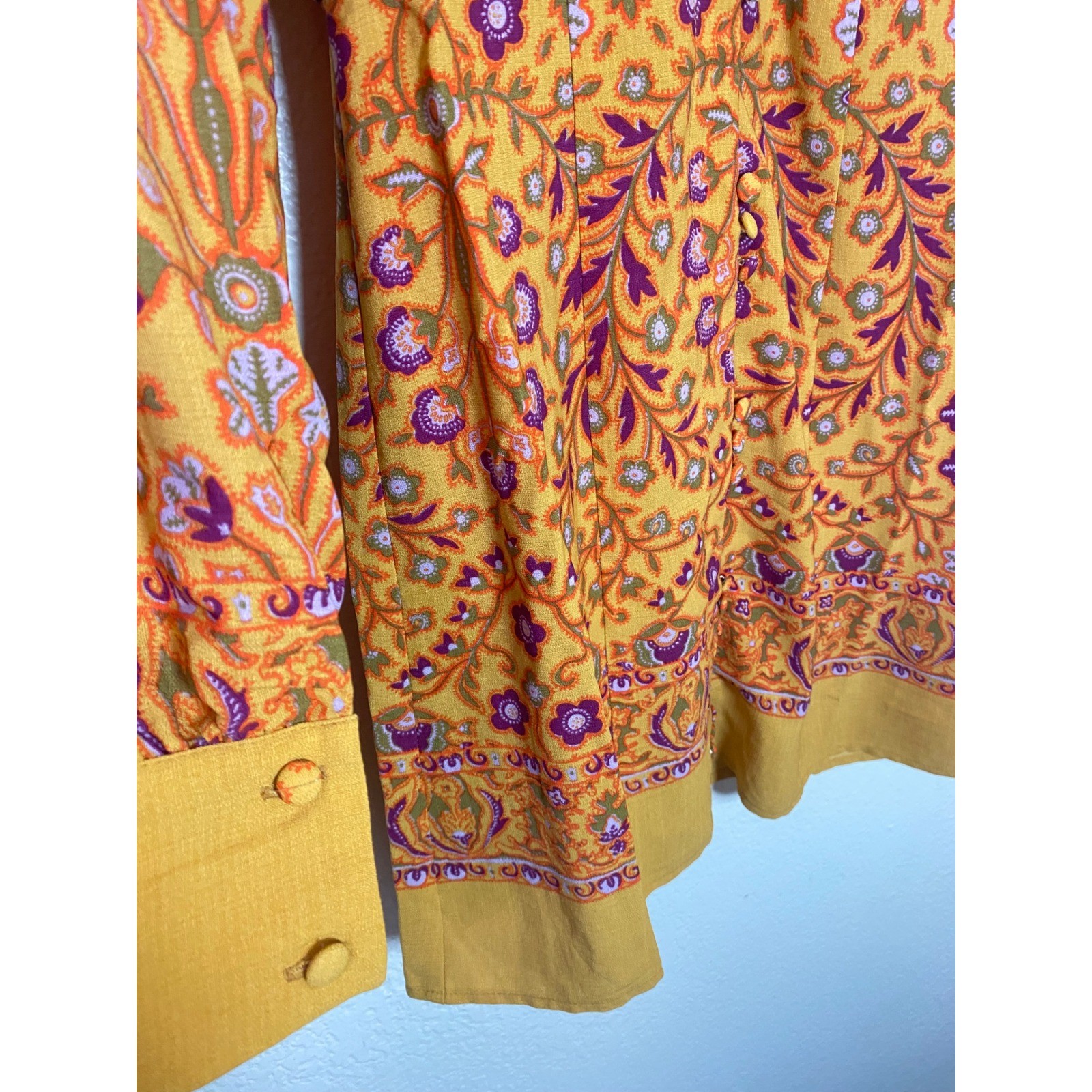 Urban Outfitters Orange Floral Paisley Retro Mod Indie Mini Dress NWT Small