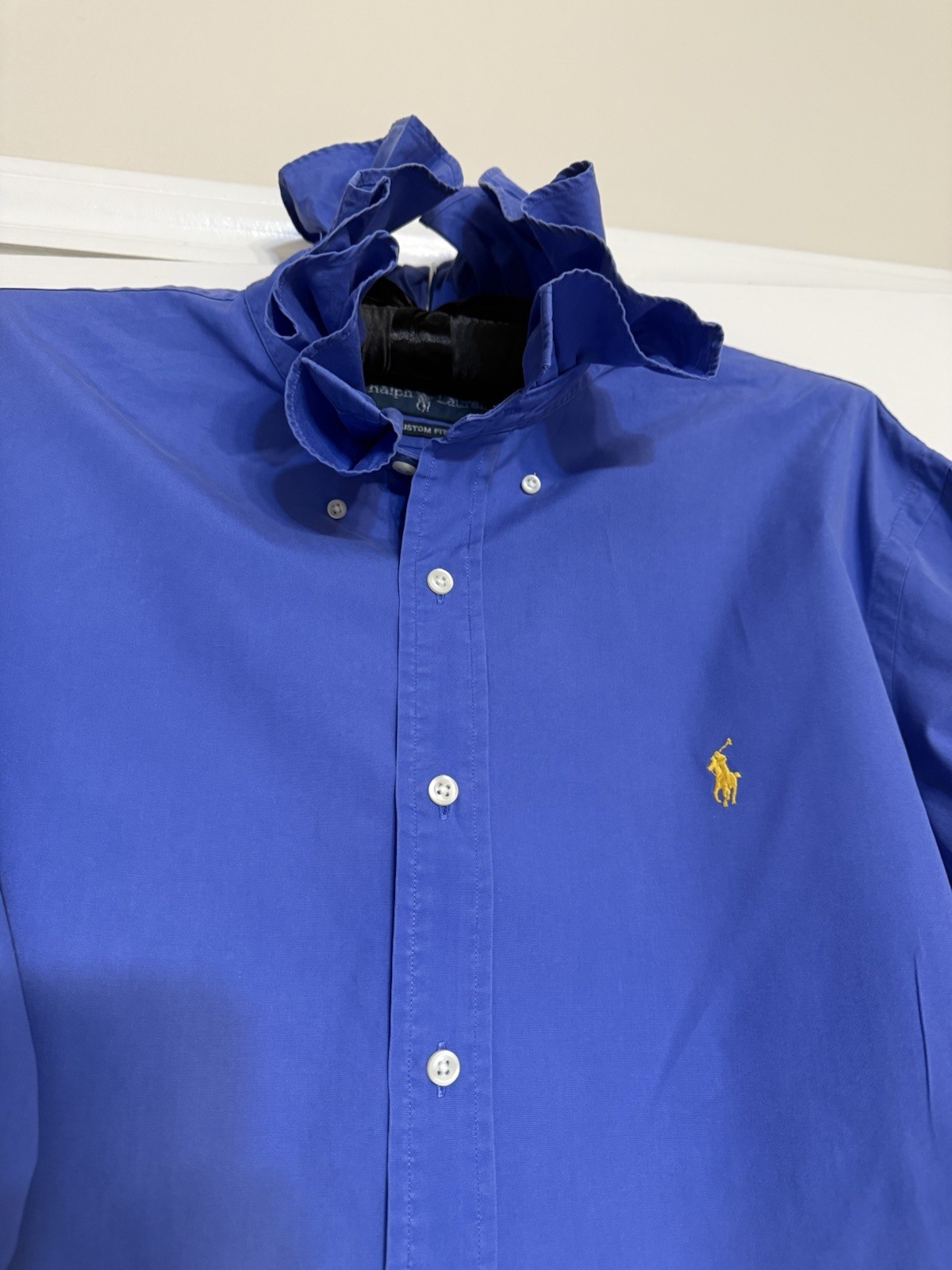 Ralph Lauren Reworked Ruffled Collar Blouse Blue Women’s L