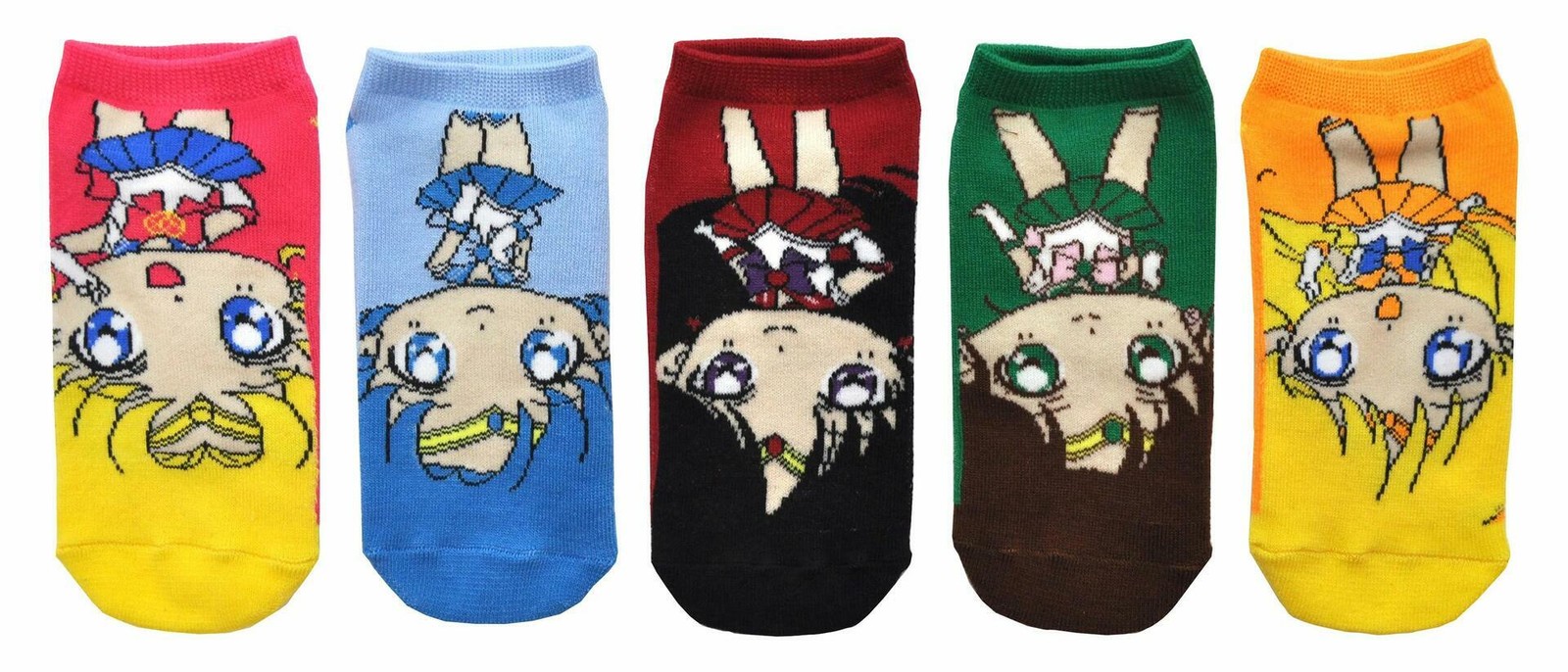 Sailor Moon 5 Pair Pack Lowcut Socks, Shoe Size 4-10