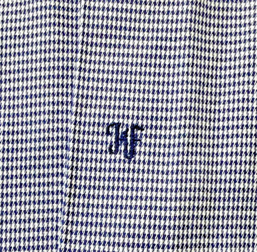Hickey Freeman New York Mens Classic Fit Dress Shirt Blue White 17-17 1/2, 34-35