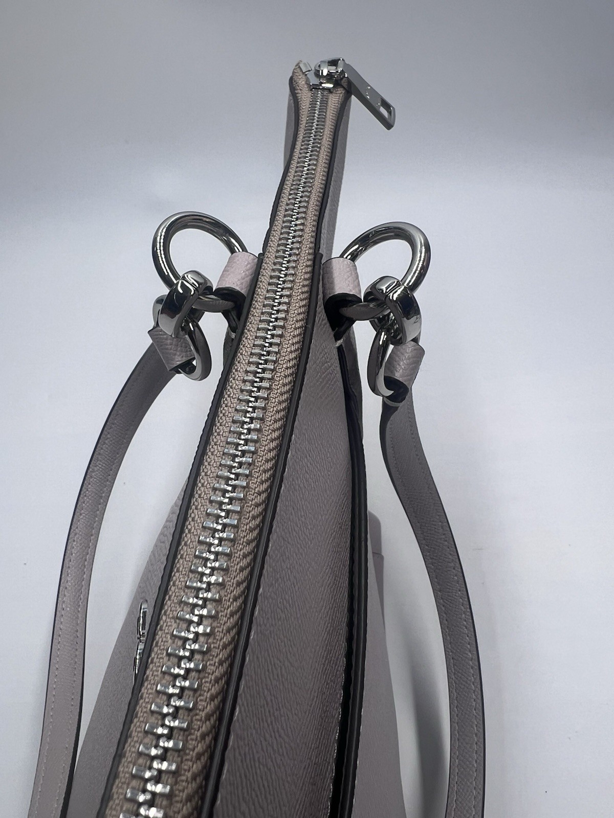 COACH Ava Tote Crossgrain Leather Handbag Gray F57526 Great Condition
