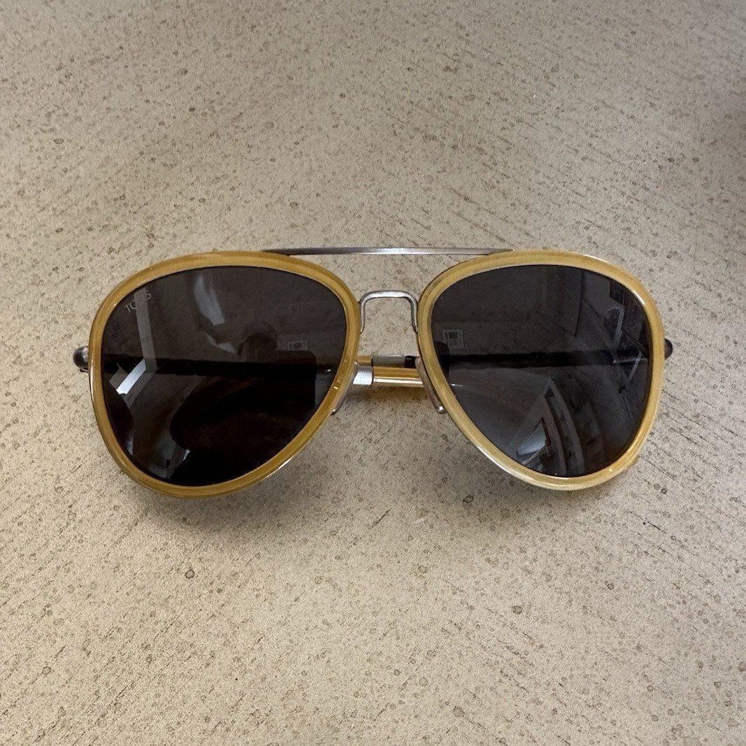 TOD’S TO 99 Men’s Aviator Sunglasses Gold Metal Frame Gray Tinted 140mm