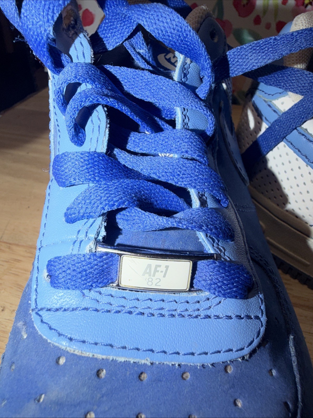 Nike Air Force 1 Premium ’07 Blue DIAMOND PHILLY Size 7.5 315122-441. !!!!