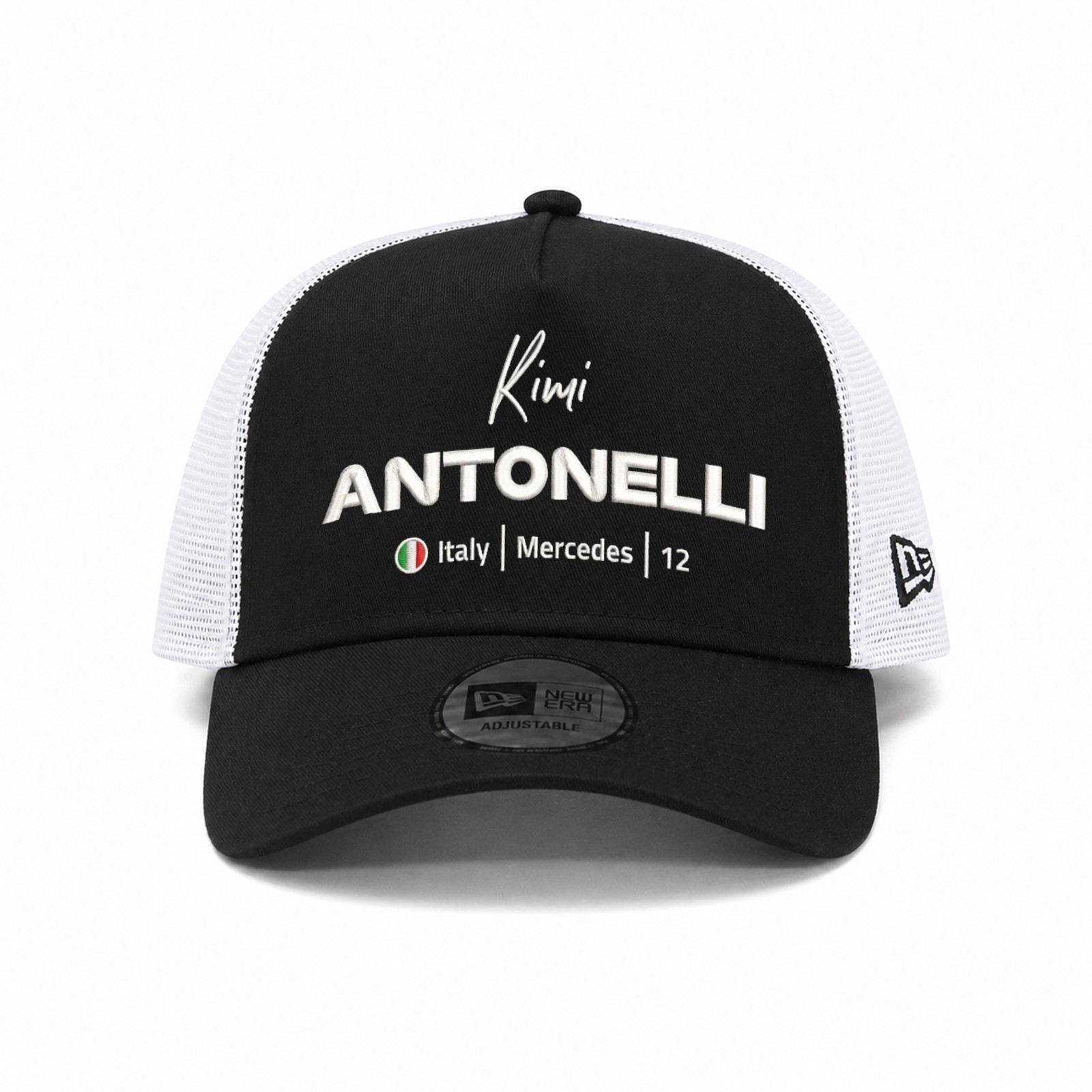 Kimi Antonelli MerS..cedSes F1 Hat Italy 12 9FORTY Trucker Mesh Cap Adjustable
