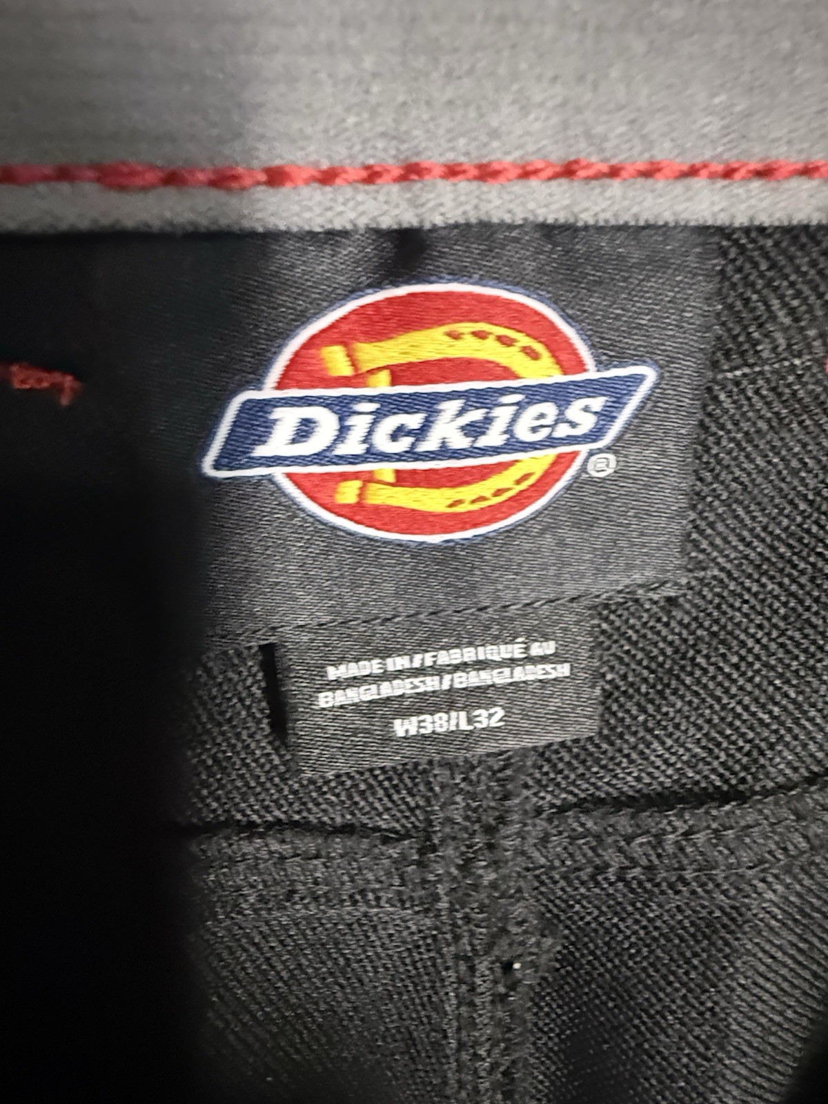Dickies Men’s Tech 4-Way Stretch Pants Men’s 38×32 Black TR4020 Zip Pockets Logo