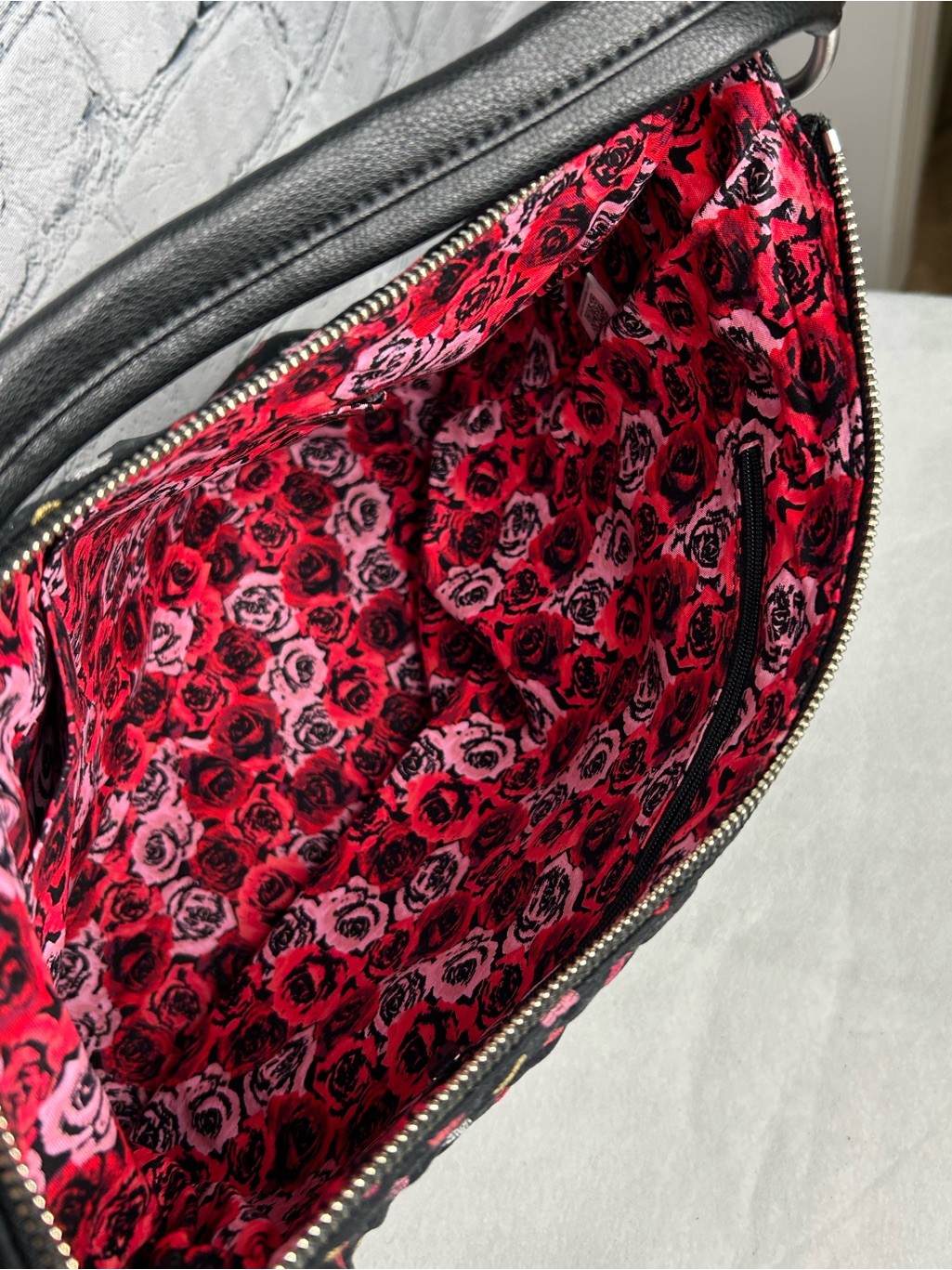 Vera Bradley Quilted Hobo Bag Polka Dot Floral Lining