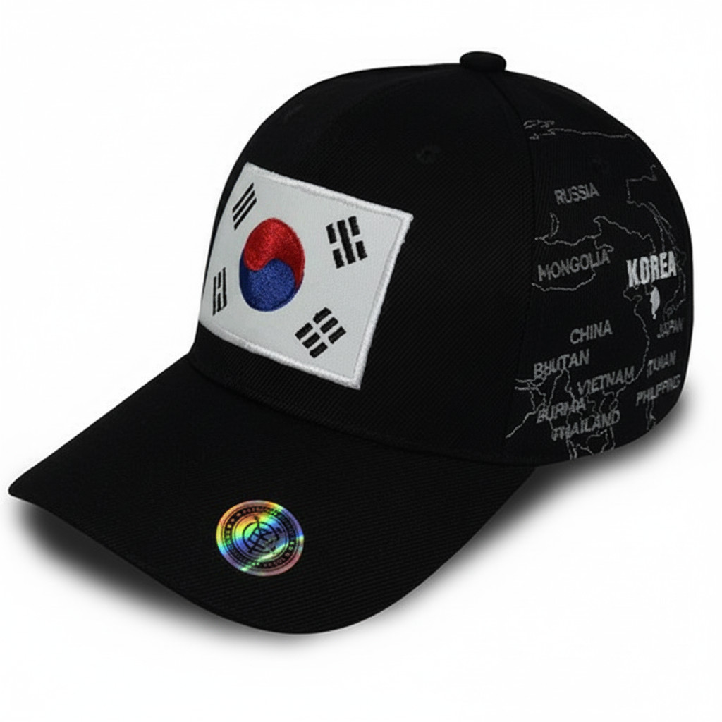 Korea Flag Baseball Cap Modern Korean Map Design. Korea Supporters Cap