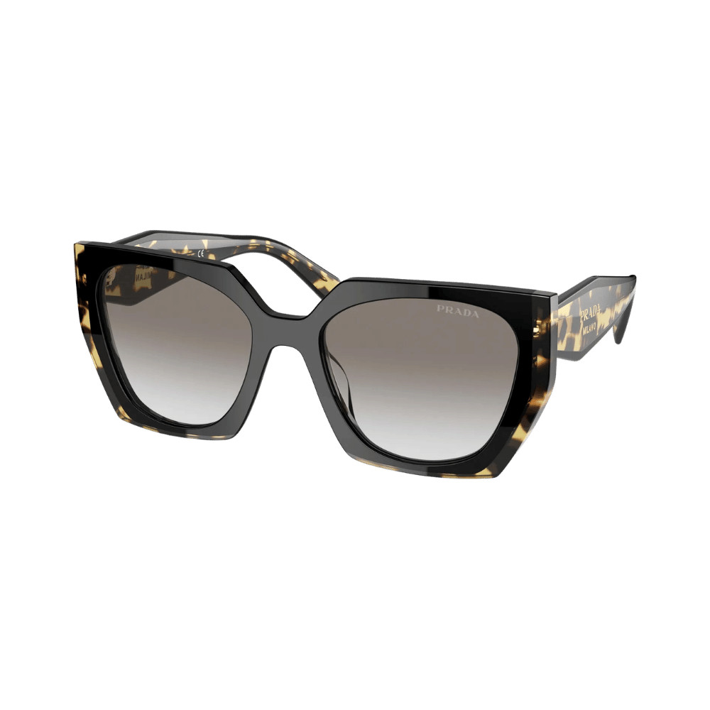 Prada PR15WS 3890A7 Sunglasses Women Black/Havana Cat Eye Gradient New