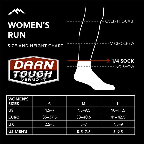 Darn Tough 1987 Slate Women’s Light Hiker Quarter Lightweight 1/4 Hiking Sock