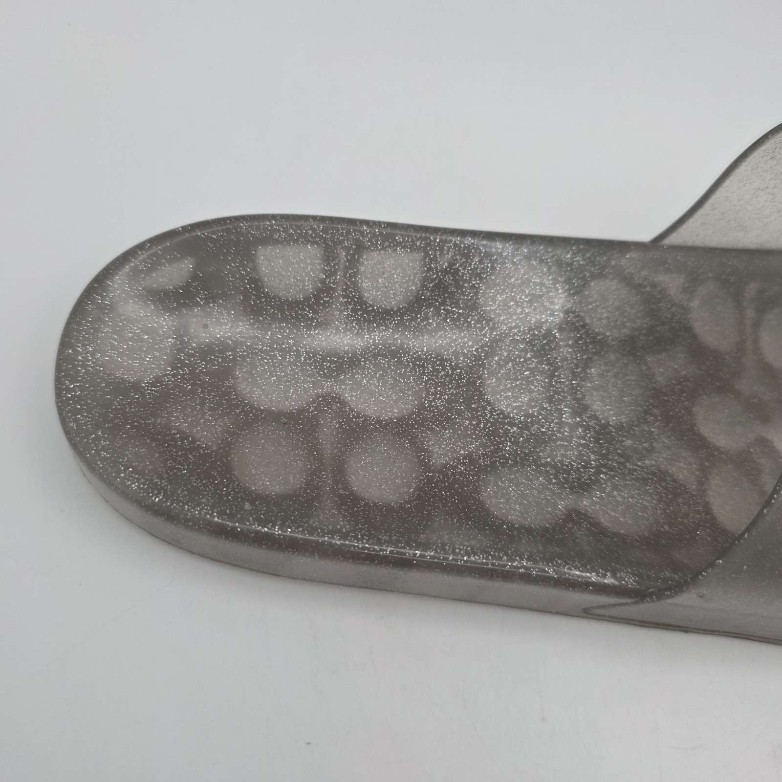 Coach Ulyssa Jelly Clear Slides glitter accent in about a size 10 – 10.5