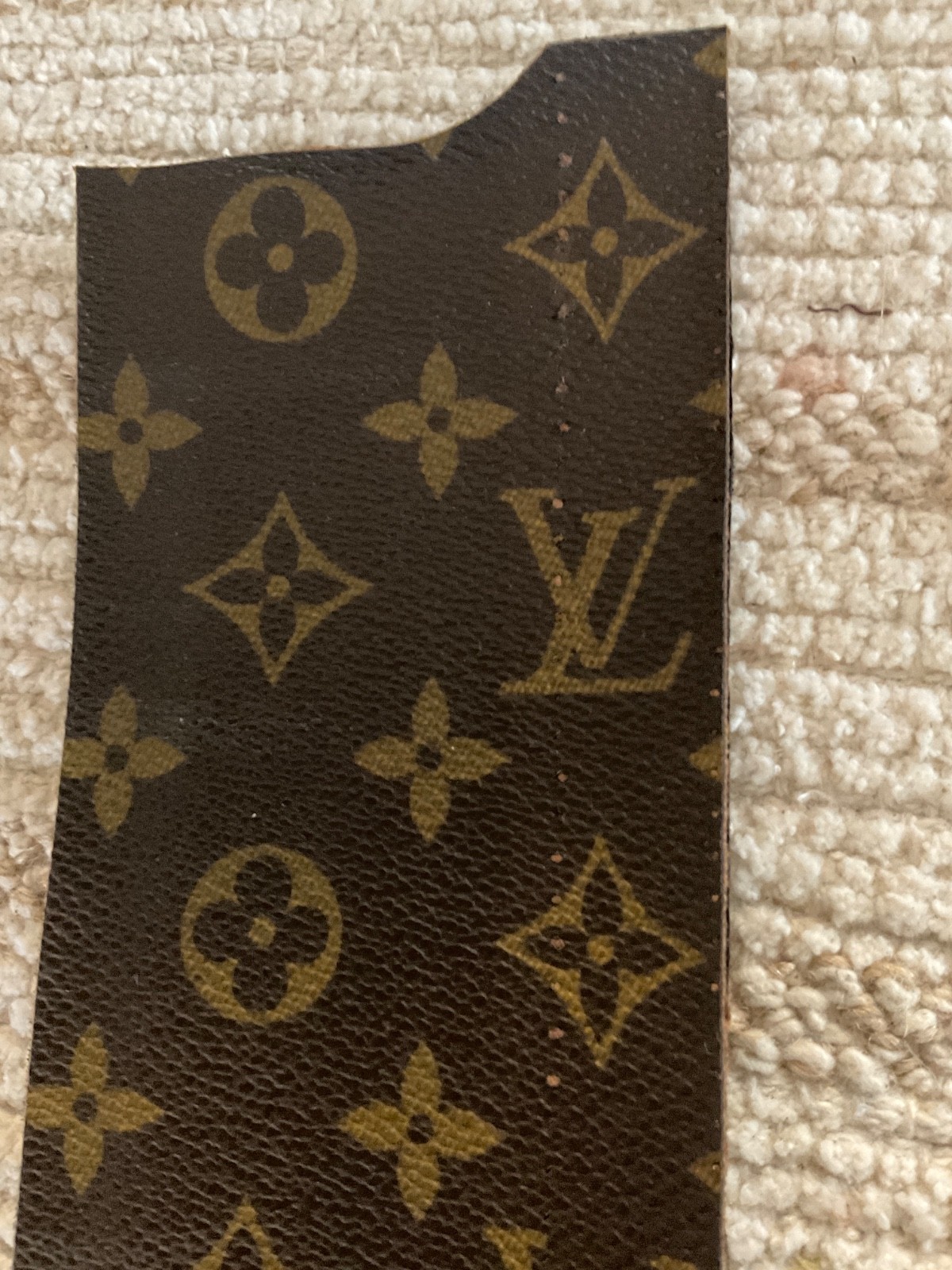Louie Vuitton Cut Scrap Fabric Material Repair Replace Reuse Crafts lot of 2