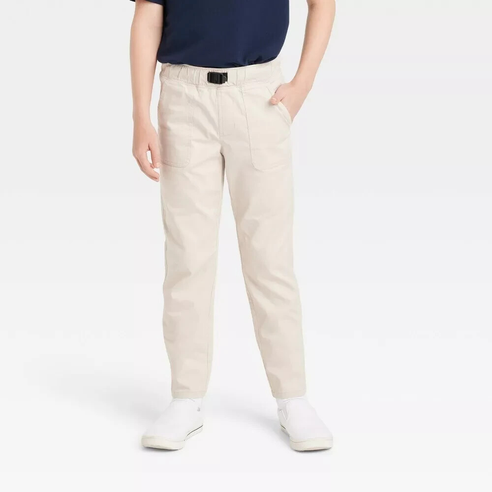 Cat & Jack Boys’ Burgundy or Beige Pull-On Utility Pants – 4,5,6,7,8,10,12,14,16
