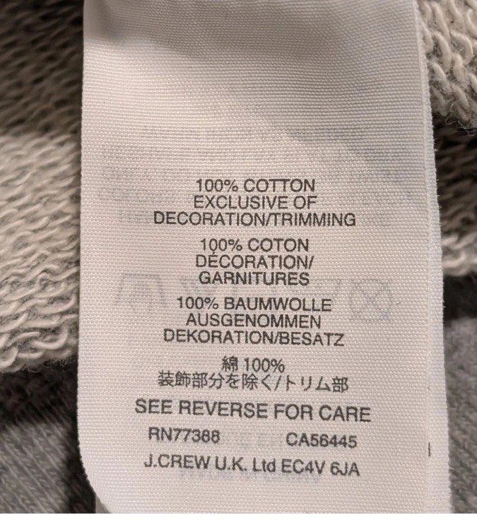 J.Crew Embellished Flower Sweatshirt XS JCrew Pullover Sweatshirt Hthr Quarry