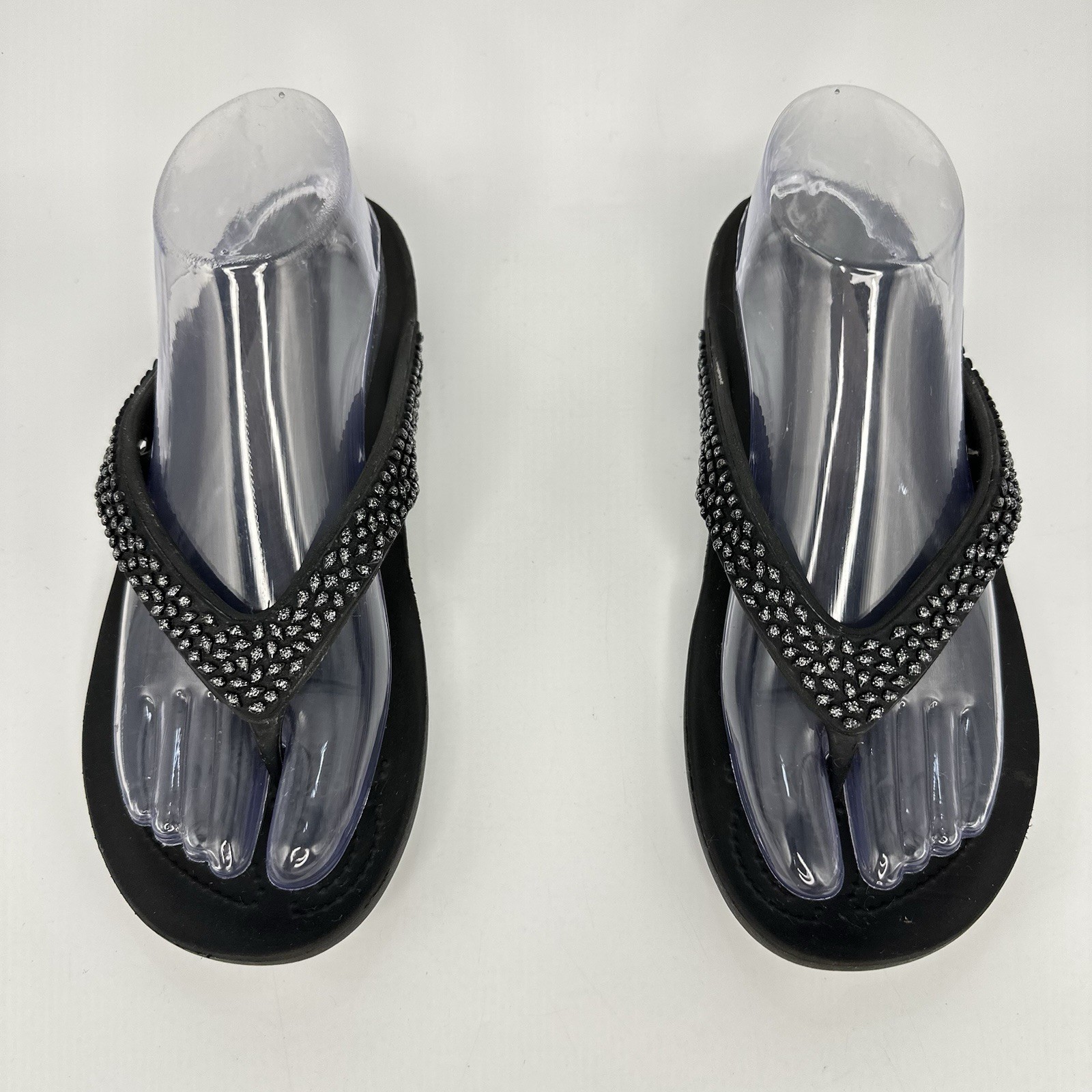 Crocs-Kadee II Embellished Size 8 Women Sandal Flip Flop Thong Black 205741
