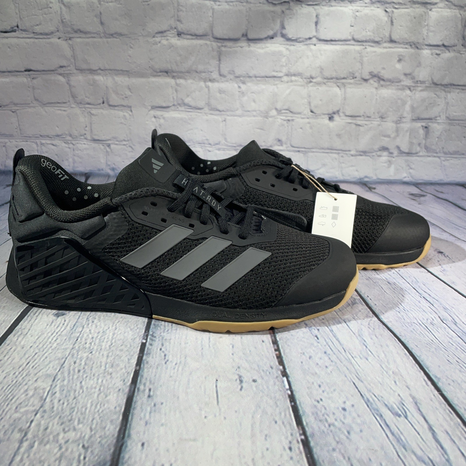 adidas Dropset 3 Trainer Cross Training Shoes Black Grey Gum IH8292 Mens Sz 11