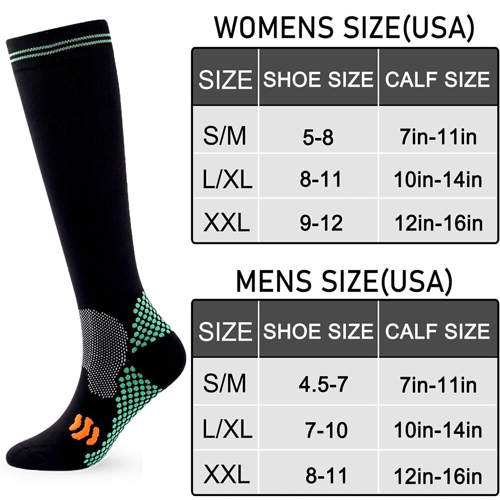 3 Pairs Compression Socks Pain Relief Calf Leg Foot Support Stocking Men Women