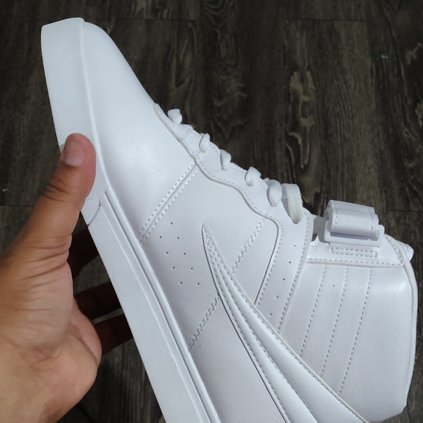 FILA Men’s Mid Top Athletic Sneakers Lace-Up Hook & Loop Strap White