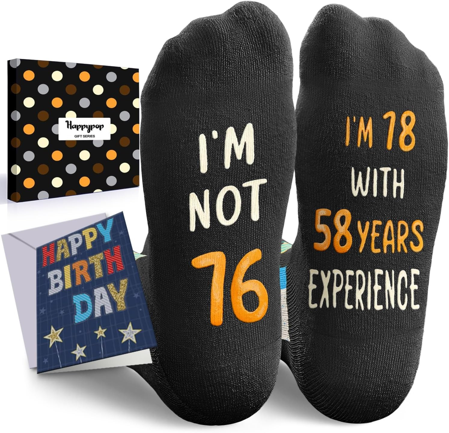 HAPPYPOP Elderly Birthday Gifts – Birthday Socks for 71-100 Years Old