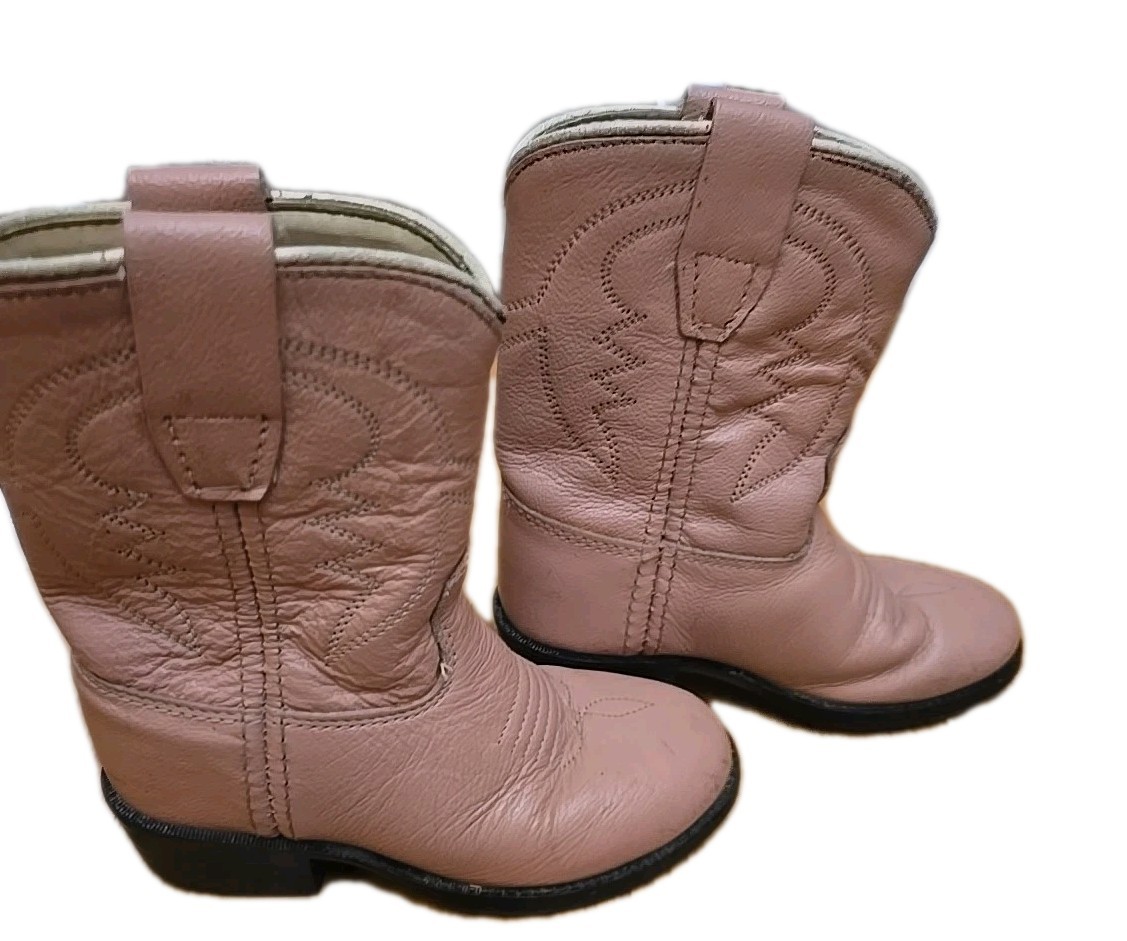 A JAMA PRODUCT Little Toddler Size 5.5 Pink Leather Cowboy Boots Style 3119-055