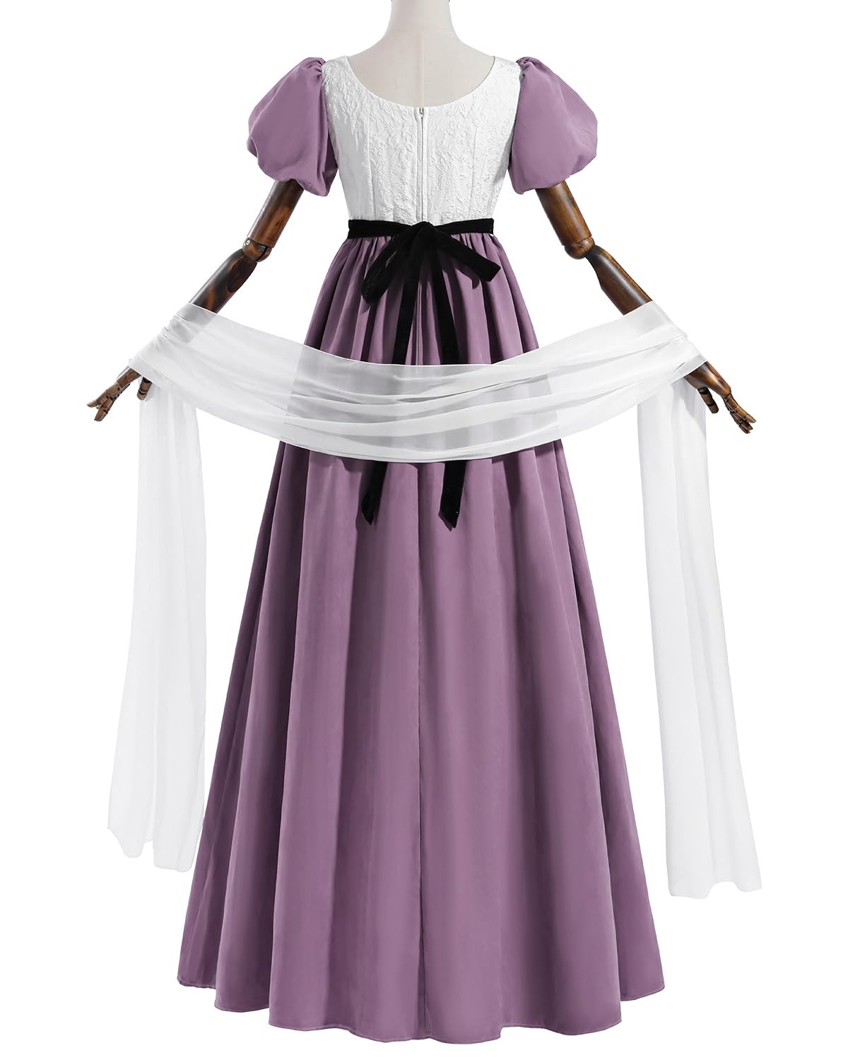 CR ROLECOS Regency Dresses for Women 1800s Empire Waist Dress Victorian Ball Gow