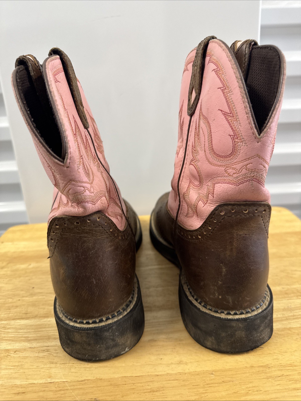Justin Gypsy Boots Women’s Size 9 1/2 B Leather Western Ankle Pink L9901