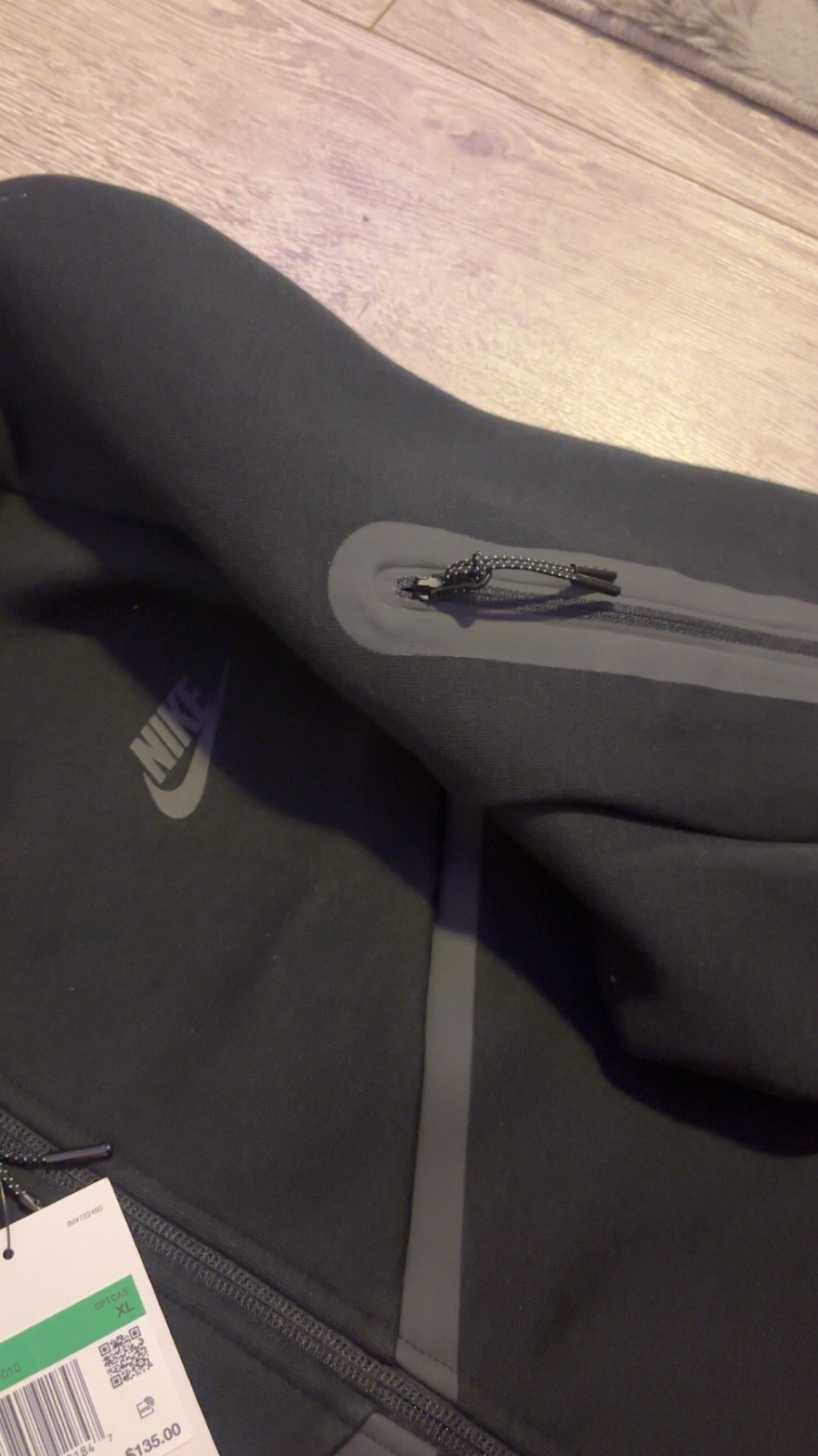 Nike Men’s Black Fleece Full Zip Hooded Hoodie XL HV0949-010