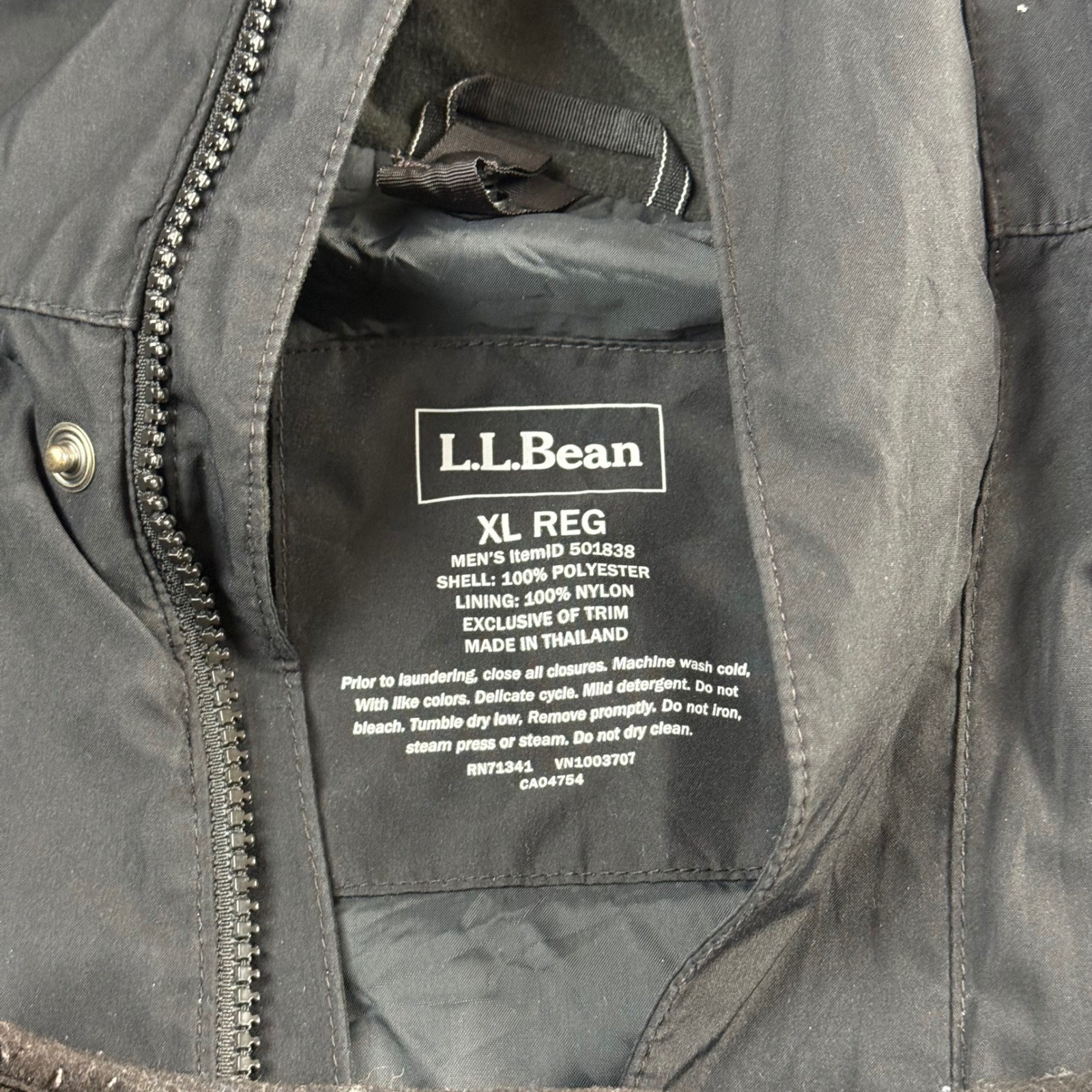 LL Bean Weather Challenger 3-in-1 Jacket Mens XL Black Hooded Fleece Liner Shell