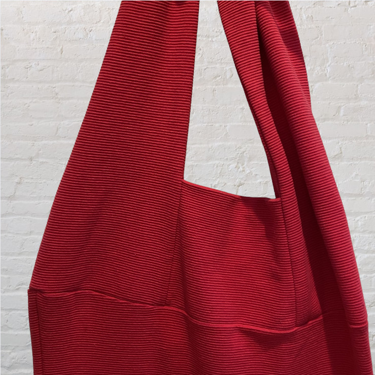 DAVID BENJAMIN COLLECTION — Halter Dress, Red, Backless, Form Fitting, Stretch