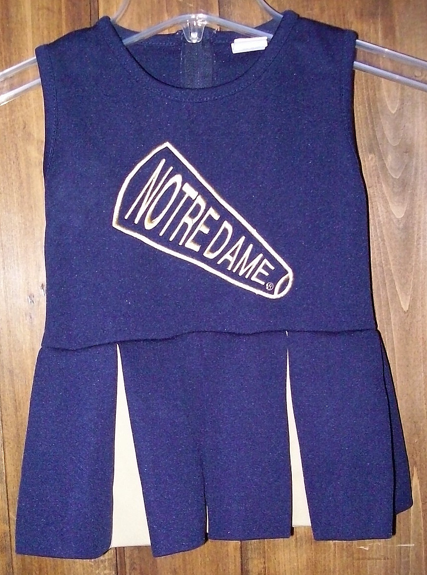 Notre Dame Girl Dress 2T Navy Gold Cheerleader Outfit Cheer Costume Little King