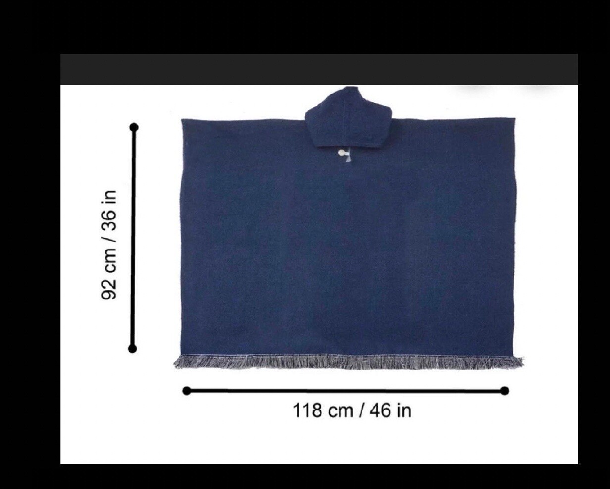 Detroit Lions Alpaca Wool Poncho American Football, Hooded,Made In Ecuador