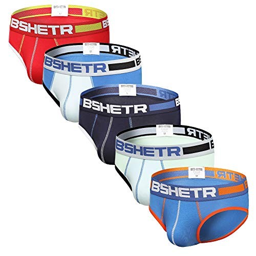 Men’s Underwear Briefs 5-Pack Cotton Low Rise Multi Color Medium Multi(5-pack)
