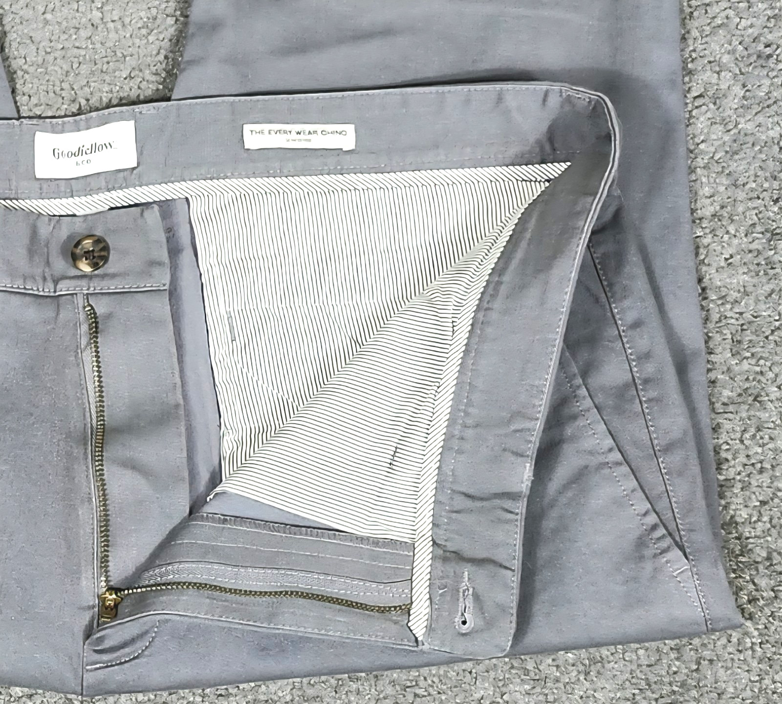 Men’s Chino Pants 40×30 Dark Gray Slim Fit Goodfellow Stretch Flat Front