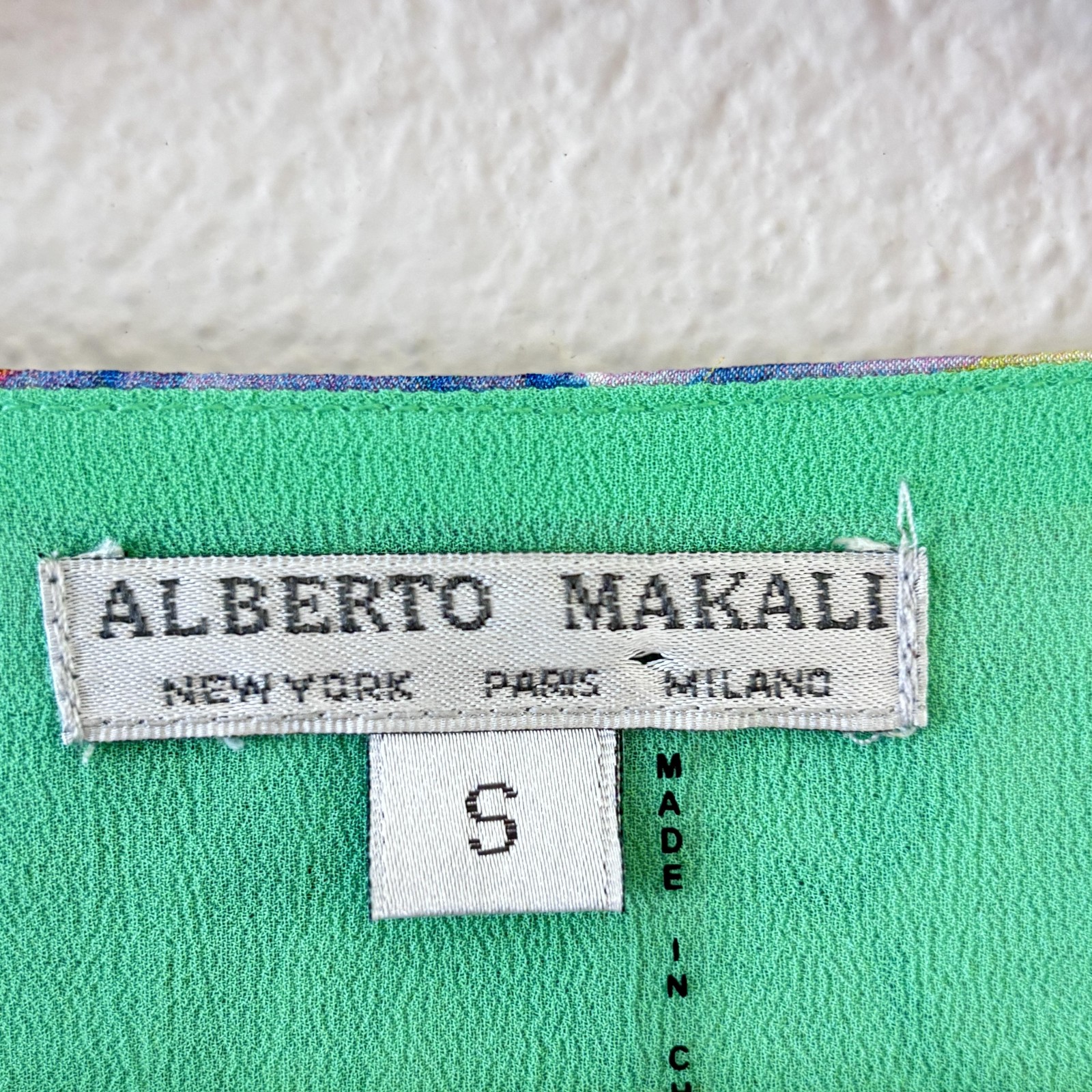 Alberto Makali Mixed Media Sheath Tunic Top Womens S Asymmetric Layered Floral