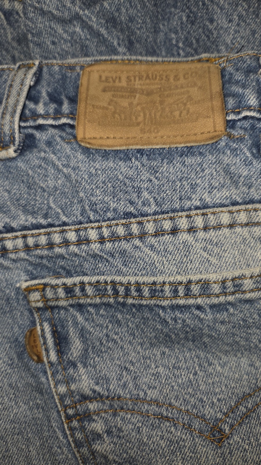 Vintage 1991 Levi’s 540 Leather Tab Relaxed Straight Jeans Made in USA 46×30 90s